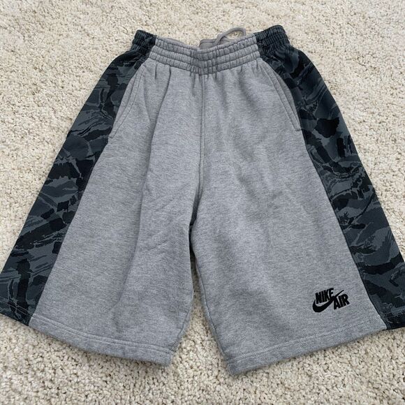 Vtg NIKE AIR Heritage Post Game Shorts Mens S Sweat Heather Grey Black Camo - Picture 1 of 7